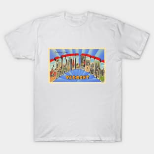 Greetings from Brattleboro Vermont - Vintage Large Letter Postcard T-Shirt